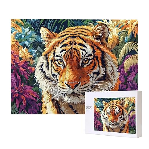Puzzle für Erwachsene 2000 Tiger Puzzle Erwachsene Pädagogisches Spiel Herausforderung Spielzeug 1000 Teile DIY-Bastel Puzzles für Heimdekoration, Geschenke von Glslmznq