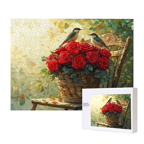 Puzzle für Erwachsene 2000 Vögel Rosen Puzzle Erwachsene Pädagogisches Spiel Herausforderung Spielzeug 1000 Teile DIY-Bastel Puzzles für Heimdekoration, Geschenke von Glslmznq