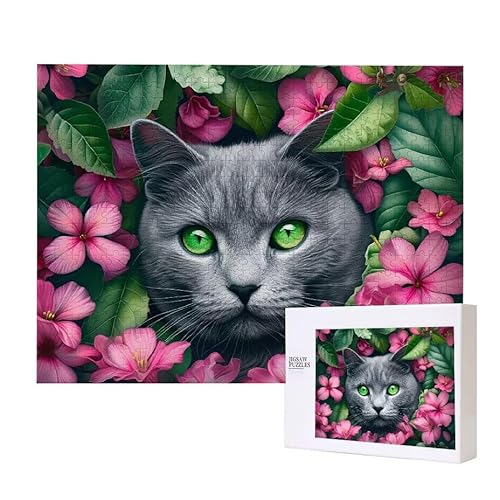 Puzzle für Erwachsene 300 Blumen Kat Puzzle Erwachsene Pädagogisches Spiel Herausforderung Spielzeug 1000 Teile DIY-Bastel Puzzles für Heimdekoration, Geschenke von Glslmznq