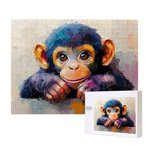 Puzzle für Erwachsene 300 Cute Gorilla Puzzle Erwachsene Pädagogisches Spiel Herausforderung Spielzeug 1000 Teile DIY-Bastel Puzzles für Heimdekoration, Geschenke von Glslmznq