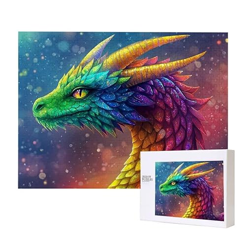 Puzzle für Erwachsene 300 Drache Puzzle Erwachsene Pädagogisches Spiel Herausforderung Spielzeug 1000 Teile DIY-Bastel Puzzles für Heimdekoration, Geschenke von Glslmznq