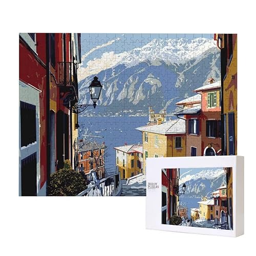Puzzle für Erwachsene 300 Kleinstadt Landschaft Puzzle Erwachsene Pädagogisches Spiel Herausforderung Spielzeug 1000 Teile DIY-Bastel Puzzles für Heimdekoration, Geschenke von Glslmznq