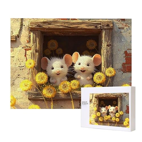 Puzzle für Erwachsene 300 Nette Maus Puzzle Erwachsene Pädagogisches Spiel Herausforderung Spielzeug 1000 Teile DIY-Bastel Puzzles für Heimdekoration, Geschenke von Glslmznq