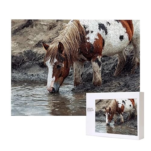 Puzzle für Erwachsene 300 Pferd Puzzle Erwachsene Pädagogisches Spiel Herausforderung Spielzeug 1000 Teile DIY-Bastel Puzzles für Heimdekoration, Geschenke von Glslmznq