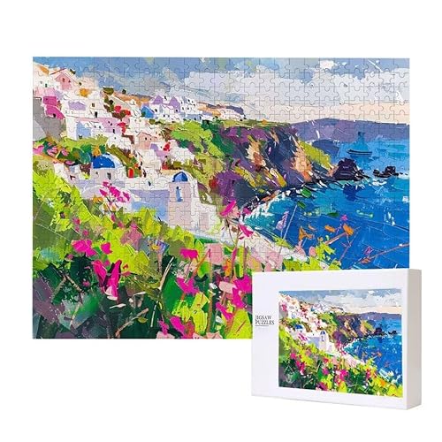 Puzzle für Erwachsene 300 Santorini Puzzle Erwachsene Pädagogisches Spiel Herausforderung Spielzeug 1000 Teile DIY-Bastel Puzzles für Heimdekoration, Geschenke von Glslmznq