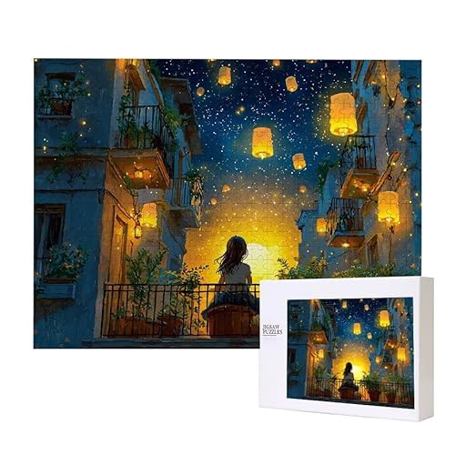 Puzzle für Erwachsene 300 Starry Sky Girl Puzzle Erwachsene Pädagogisches Spiel Herausforderung Spielzeug 1000 Teile DIY-Bastel Puzzles für Heimdekoration, Geschenke von Glslmznq