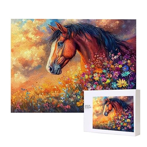 Puzzle für Erwachsene 300 Tiere Pferde Puzzle Erwachsene Pädagogisches Spiel Herausforderung Spielzeug 1000 Teile DIY-Bastel Puzzles für Heimdekoration, Geschenke von Glslmznq