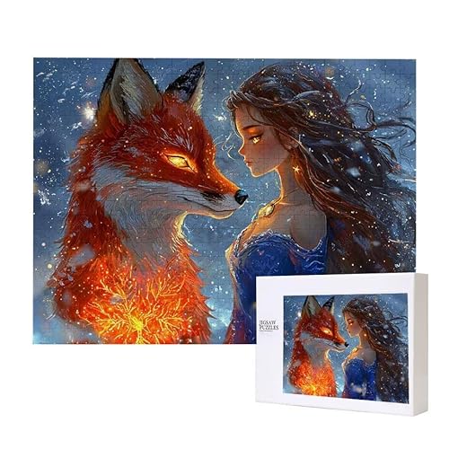 Puzzle für Erwachsene 300 Woman Fox Puzzle Erwachsene Pädagogisches Spiel Herausforderung Spielzeug 1000 Teile DIY-Bastel Puzzles für Heimdekoration, Geschenke von Glslmznq