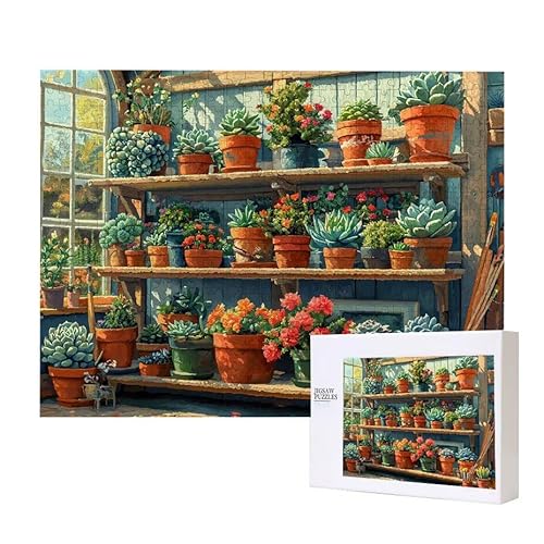 Puzzle für Erwachsene 3000 Blumenregal Puzzle Erwachsene Pädagogisches Spiel Herausforderung Spielzeug 1000 Teile DIY-Bastel Puzzles für Heimdekoration, Geschenke von Glslmznq