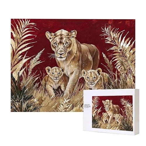 Puzzle für Erwachsene 3000 Die Familie der Löwen Puzzle Erwachsene Pädagogisches Spiel Herausforderung Spielzeug 1000 Teile DIY-Bastel Puzzles für Heimdekoration, Geschenke von Glslmznq