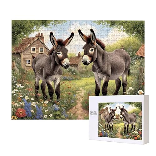 Puzzle für Erwachsene 3000 Farm Esel Puzzle Erwachsene Pädagogisches Spiel Herausforderung Spielzeug 1000 Teile DIY-Bastel Puzzles für Heimdekoration, Geschenke von Glslmznq