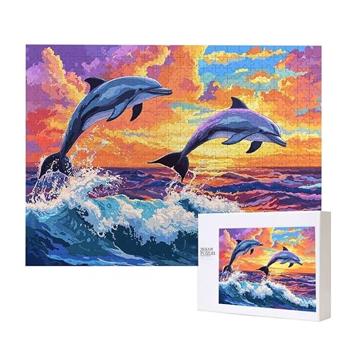 Puzzle für Erwachsene 3000 Ocean Dolphin Puzzle Erwachsene Pädagogisches Spiel Herausforderung Spielzeug 1000 Teile DIY-Bastel Puzzles für Heimdekoration, Geschenke von Glslmznq