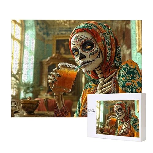 Puzzle für Erwachsene 3000 Schädel Frau Puzzle Erwachsene Pädagogisches Spiel Herausforderung Spielzeug 1000 Teile DIY-Bastel Puzzles für Heimdekoration, Geschenke von Glslmznq