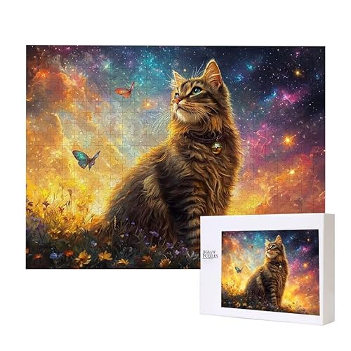 Puzzle für Erwachsene 3000 Starry Sky Cat Puzzle Erwachsene Pädagogisches Spiel Herausforderung Spielzeug 1000 Teile DIY-Bastel Puzzles für Heimdekoration, Geschenke von Glslmznq