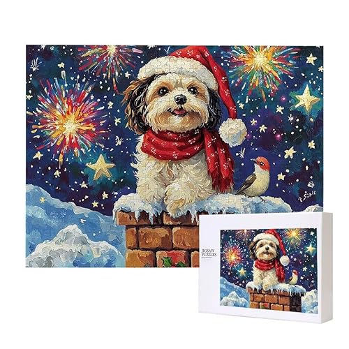 Puzzle für Erwachsene 3000 Weihnachten Hund Puzzle Erwachsene Pädagogisches Spiel Herausforderung Spielzeug 1000 Teile DIY-Bastel Puzzles für Heimdekoration, Geschenke von Glslmznq