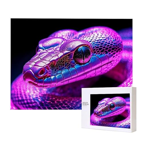 Puzzle für Erwachsene 500 Dreamy Purple Snake Puzzle Erwachsene Pädagogisches Spiel Herausforderung Spielzeug 1000 Teile DIY-Bastel Puzzles für Heimdekoration, Geschenke von Glslmznq