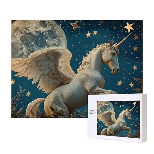 Puzzle für Erwachsene 500 Einhorn Sternenhimmel Puzzle Erwachsene Pädagogisches Spiel Herausforderung Spielzeug 1000 Teile DIY-Bastel Puzzles für Heimdekoration, Geschenke von Glslmznq