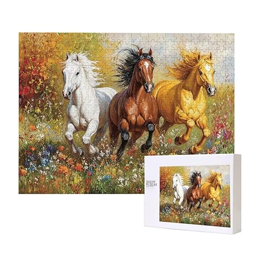 Puzzle für Erwachsene 500 Pferd Puzzle Erwachsene Pädagogisches Spiel Herausforderung Spielzeug 1000 Teile DIY-Bastel Puzzles für Heimdekoration, Geschenke von Glslmznq