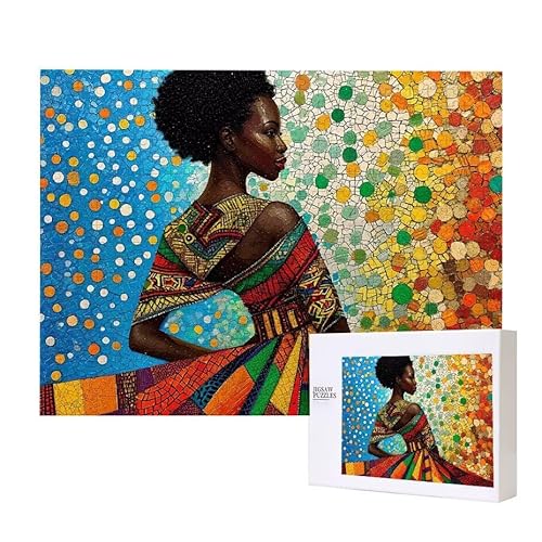 Puzzle für Erwachsene 500 Schwarze Frau Puzzle Erwachsene Pädagogisches Spiel Herausforderung Spielzeug 1000 Teile DIY-Bastel Puzzles für Heimdekoration, Geschenke von Glslmznq