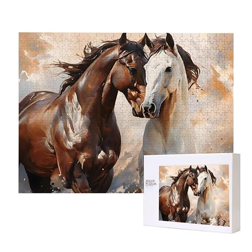 Puzzle für Erwachsene 500 Tiere Pferde Puzzle für Erwachsene Pädagogisches Spiel Herausforderung Spielzeug 1000 Teile DIY-Bastel Puzzles für Heimdekoration, Geschenke von Glslmznq