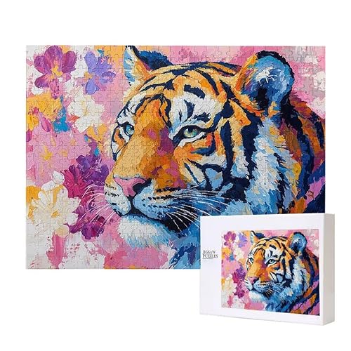 Puzzle für Erwachsene 500 Tiger Puzzle Erwachsene Pädagogisches Spiel Herausforderung Spielzeug 1000 Teile DIY-Bastel Puzzles für Heimdekoration, Geschenke von Glslmznq