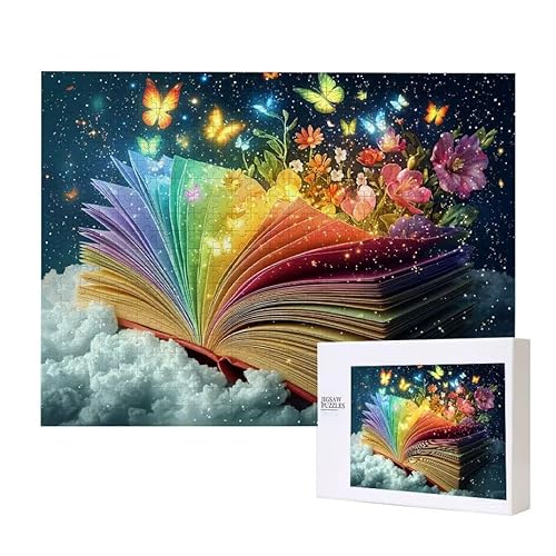 Rainbow Buch Puzzle 300 Teile Puzzles Erwachsene, Helle und farbenfrohe Puzzles, Indoor-Puzzle-Kreativspiel zur Entspannung von Erwachsenen und Erziehung oder als Geschenk I-28 von Glslmznq