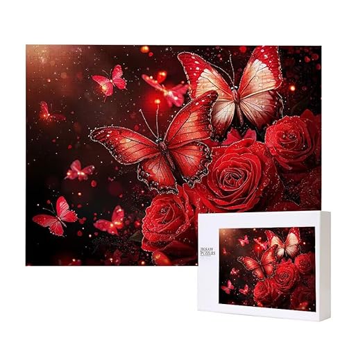 Red Rose Schmetterling Puzzle 3000 Teile Puzzles Erwachsene, Helle und farbenfrohe Puzzles, Indoor-Puzzle-Kreativspiel zur Entspannung von Erwachsenen und Erziehung oder als Geschenk I-271 Red Rose Schmetterling Puzzle 3000 Teile Puzzles Erwachsene, Helle und farbenfrohe Puzzles, Indoor-Puzzle-Kreativspiel zur Entspannung von Erwachsenen und Erziehung oder als Geschenk I-271 von Glslmznq
