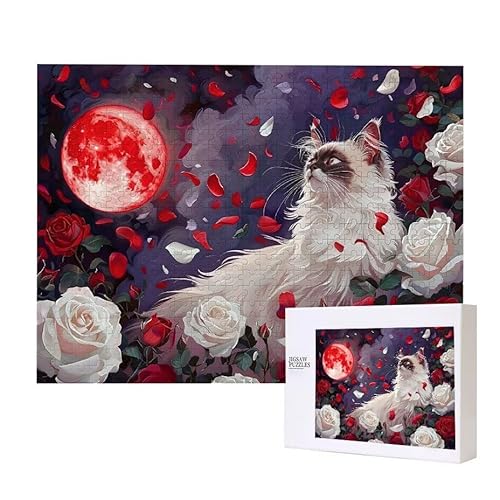 Rose Kat Puzzle 2000 Teile Puzzles Erwachsene, Helle und farbenfrohe Puzzles, Indoor-Puzzle-Kreativspiel zur Entspannung von Erwachsenen und Erziehung oder als Geschenk I-468 von Glslmznq