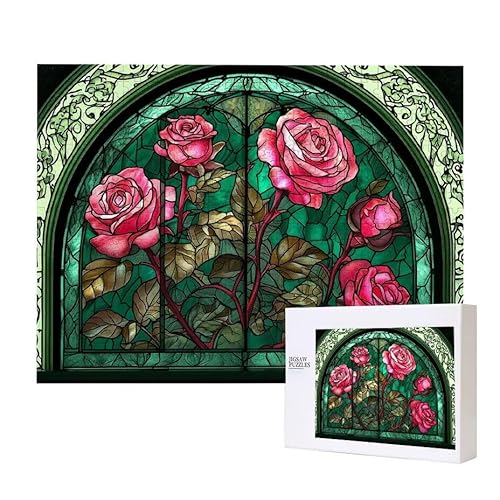 Rose Puzzle 2000 Teile Puzzles Erwachsene, Helle und farbenfrohe Puzzles, Indoor-Puzzle-Kreativspiel zur Entspannung von Erwachsenen und Erziehung oder als Geschenk I-476 von Glslmznq