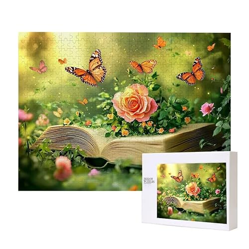 Rose Schmetterling Puzzle 3000 Teile Puzzles Erwachsene, Helle und farbenfrohe Puzzles, Indoor-Puzzle-Kreativspiel zur Entspannung von Erwachsenen und Erziehung oder als Geschenk I-473 von Glslmznq