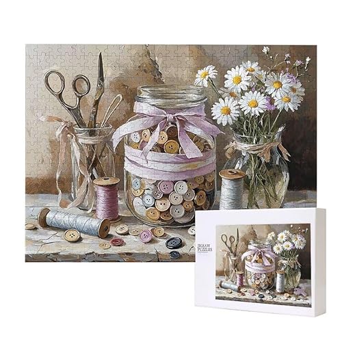 Schaltfläche Blume Puzzle 3000 Teile Puzzles Erwachsene, Helle und farbenfrohe Puzzles, Indoor-Puzzle-Kreativspiel zur Entspannung von Erwachsenen und Erziehung oder als Geschenk I-531 von Glslmznq
