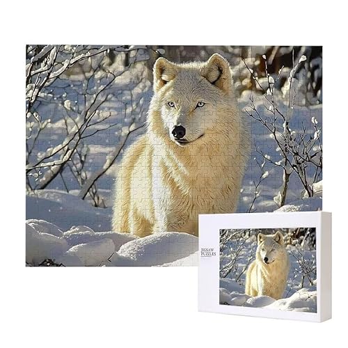 Schneewolf Puzzle 1500 Teile Puzzles Erwachsene, Helle und farbenfrohe Puzzles, Indoor-Puzzle-Kreativspiel zur Entspannung von Erwachsenen und Erziehung oder als Geschenk I-729 von Glslmznq