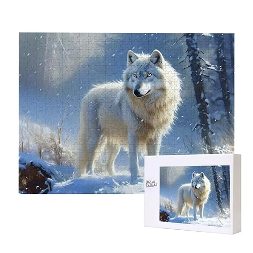 Schneewolf Puzzle 2000 Teile Puzzles Erwachsene, Helle und farbenfrohe Puzzles, Indoor-Puzzle-Kreativspiel zur Entspannung von Erwachsenen und Erziehung oder als Geschenk I-728 von Glslmznq