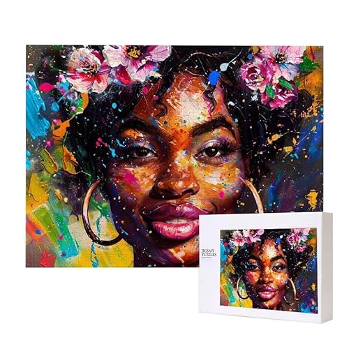 Schwarze Frau Puzzle 500 Teile Puzzles Erwachsene, Helle und farbenfrohe Puzzles, Indoor-Puzzle-Kreativspiel zur Entspannung von Erwachsenen und Erziehung oder als Geschenk I-267 Schwarze Frau Puzzle 500 Teile Puzzles Erwachsene, Helle und farbenfrohe Puzzles, Indoor-Puzzle-Kreativspiel zur Entspannung von Erwachsenen und Erziehung oder als Geschenk I-267 von Glslmznq