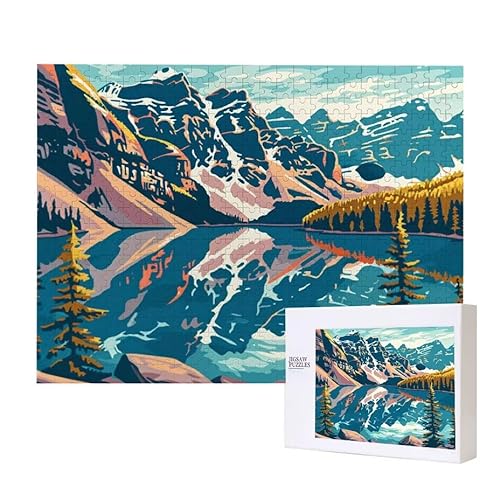 Seen Berge Puzzle 200 Teile Puzzles Erwachsene, Helle und farbenfrohe Puzzles, Indoor-Puzzle-Kreativspiel zur Entspannung von Erwachsenen und Erziehung oder als Geschenk I-287 von Glslmznq