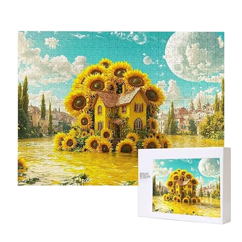 Sonnenblumenhaus Puzzle 2000 Teile Puzzles Erwachsene, Helle und farbenfrohe Puzzles, Indoor-Puzzle-Kreativspiel zur Entspannung von Erwachsenen und Erziehung oder als Geschenk I-688 von Glslmznq