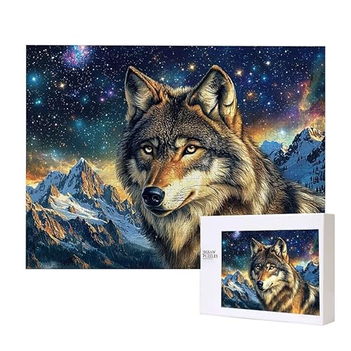 Sternenhimmel Wolf Puzzle 2000 Teile Puzzles Erwachsene, Helle und farbenfrohe Puzzles, Indoor-Puzzle-Kreativspiel zur Entspannung von Erwachsenen und Erziehung oder als Geschenk I-708 von Glslmznq