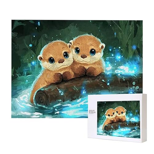 Süße Seeotter Puzzle 1000 Teile Puzzles Erwachsene, Helle und farbenfrohe Puzzles, Indoor-Puzzle-Kreativspiel zur Entspannung von Erwachsenen und Erziehung oder als Geschenk I-392 von Glslmznq