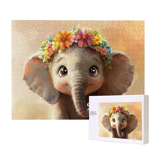 Süßer Kleiner Elefant Puzzle 1000 Teile Puzzles Erwachsene, Helle und farbenfrohe Puzzles, Indoor-Puzzle-Kreativspiel zur Entspannung von Erwachsenen und Erziehung oder als Geschenk I-404 von Glslmznq