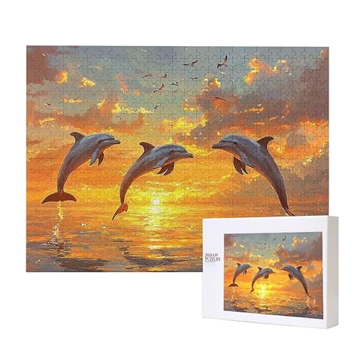 Sunset Dolphins Puzzle 300 Teile Puzzles Erwachsene, Helle und farbenfrohe Puzzles, Indoor-Puzzle-Kreativspiel zur Entspannung von Erwachsenen und Erziehung oder als Geschenk I-678 Sunset Dolphins Puzzle 300 Teile Puzzles Erwachsene, Helle und farbenfrohe Puzzles, Indoor-Puzzle-Kreativspiel zur Entspannung von Erwachsenen und Erziehung oder als Geschenk I-678 von Glslmznq
