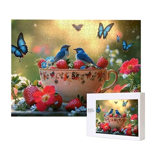 Teetasse Butterfly Puzzle 1000 Teile Puzzles Erwachsene, Helle und farbenfrohe Puzzles, Indoor-Puzzle-Kreativspiel zur Entspannung von Erwachsenen und Erziehung oder als Geschenk I-44 von Glslmznq