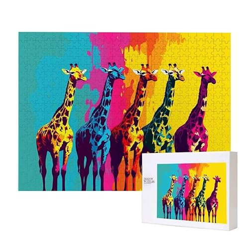 Tier Giraffe Puzzle 3000 Teile Puzzles Erwachsene, Helle und farbenfrohe Puzzles, Indoor-Puzzle-Kreativspiel zur Entspannung von Erwachsenen und Erziehung oder als Geschenk I-133 von Glslmznq
