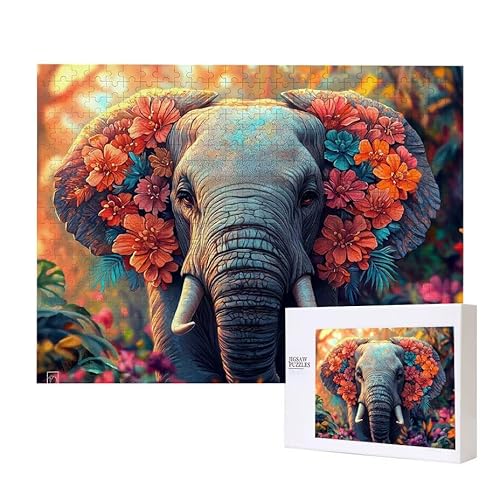 Tiere Elefanten Puzzle 3000 Teile Puzzles Erwachsene, Helle und farbenfrohe Puzzles, Indoor-Puzzle-Kreativspiel zur Entspannung von Erwachsenen und Erziehung oder als Geschenk I-107 von Glslmznq