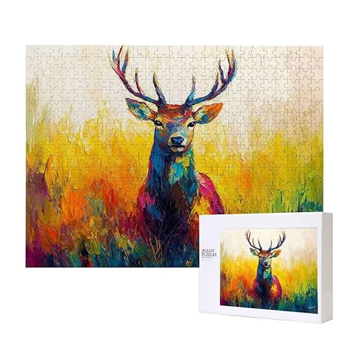 Tiere Hirsch Puzzle 1500 Teile Puzzles Erwachsene, Helle und farbenfrohe Puzzles, Indoor-Puzzle-Kreativspiel zur Entspannung von Erwachsenen und Erziehung oder als Geschenk I-119 von Glslmznq