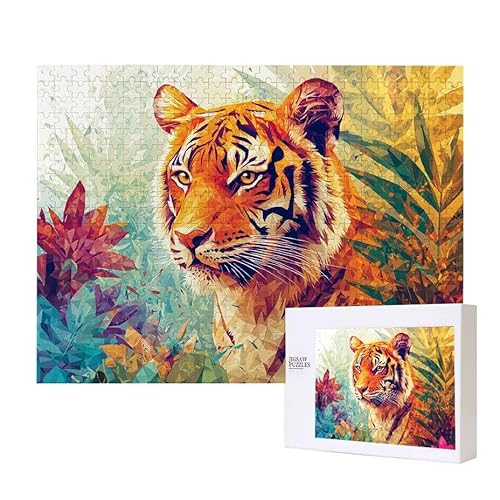 Tiere Tiger Puzzle 1000 Teile Puzzles Erwachsene, Helle und farbenfrohe Puzzles, Indoor-Puzzle-Kreativspiel zur Entspannung von Erwachsenen und Erziehung oder als Geschenk I-116 von Glslmznq