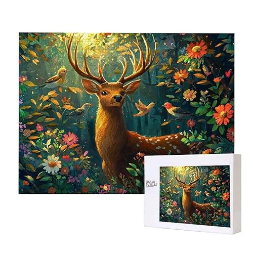 Wald Elch Puzzle 2000 Teile Puzzles Erwachsene, Helle und farbenfrohe Puzzles, Indoor-Puzzle-Kreativspiel zur Entspannung von Erwachsenen und Erziehung oder als Geschenk I-638 von Glslmznq
