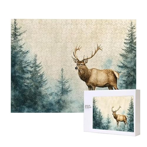 Wald Hirsch Puzzle 2000 Teile Puzzles Erwachsene, Helle und farbenfrohe Puzzles, Indoor-Puzzle-Kreativspiel zur Entspannung von Erwachsenen und Erziehung oder als Geschenk I-636 von Glslmznq