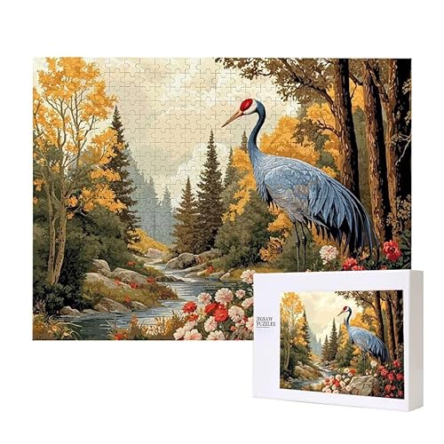 Wald Kranich Puzzle 3000 Teile Puzzles Erwachsene, Helle und farbenfrohe Puzzles, Indoor-Puzzle-Kreativspiel zur Entspannung von Erwachsenen und Erziehung oder als Geschenk I-583 von Glslmznq