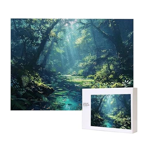 Wald Puzzle 1500 Teile Puzzles Erwachsene, Helle und farbenfrohe Puzzles, Indoor-Puzzle-Kreativspiel zur Entspannung von Erwachsenen und Erziehung oder als Geschenk I-571 von Glslmznq