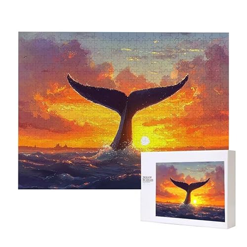 Walschwanz Puzzle 300 Teile Puzzles Erwachsene, Helle und farbenfrohe Puzzles, Indoor-Puzzle-Kreativspiel zur Entspannung von Erwachsenen und Erziehung oder als Geschenk I-376 von Glslmznq
